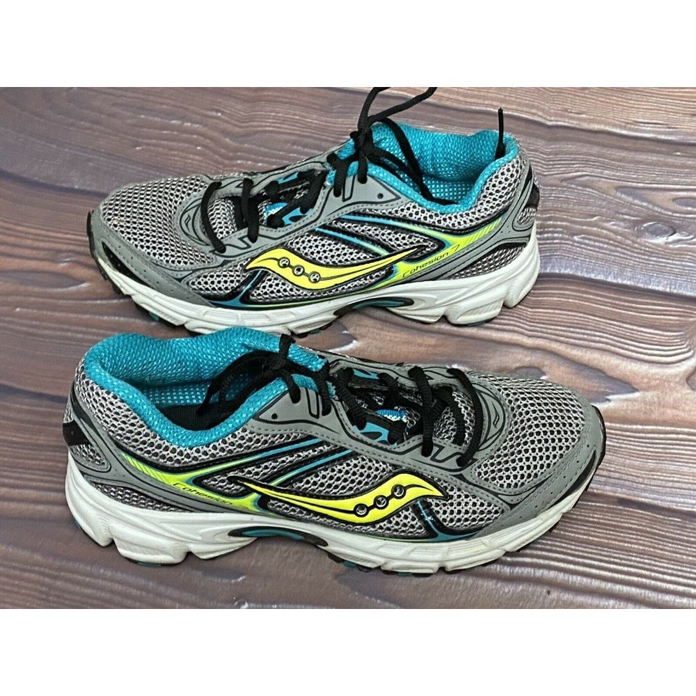 Saucony‎ Grid Cohesion TR7 S15183-3 Athletic Shoes  7.5 Gray Yellow Teal